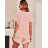 Ekouaer Women’s Pajama Set Ruffle Sleeves Top and Short Soft 2 Piece Loungewear Set(Pink Polka Dots)