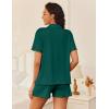 Ekouaer Womens Pajama Sets Button Up Bride Pjs Set 2 Piece Soft Sleepwear Short Sleeve Lounge Sets with Shorts, S-XXL(Lake Green)