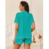Ekouaer Womens Pajama Sets Button Up Bride Pjs Set 2 Piece Soft Sleepwear Short Sleeve Lounge Sets with Shorts, S-XXL(Peacock Blue)