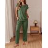 Ekouaer Womens Pajama Sets Cap Sleeve Sleepwear Tops and Long Pants Comfy Pjs 2 Piece Lounge Set with Pockets S-XXL(Army Green)