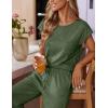 Ekouaer Womens Pajama Sets Cap Sleeve Sleepwear Tops and Long Pants Comfy Pjs 2 Piece Lounge Set with Pockets S-XXL(Army Green)