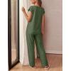 Ekouaer Womens Pajama Sets Cap Sleeve Sleepwear Tops and Long Pants Comfy Pjs 2 Piece Lounge Set with Pockets S-XXL(Army Green)