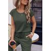 Ekouaer Womens Pajama Sets Cap Sleeve Sleepwear Tops and Long Pants Comfy Pjs 2 Piece Lounge Set with Pockets S-XXL(Army Green-1)