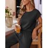 Ekouaer Womens Pajama Sets Cap Sleeve Sleepwear Tops and Long Pants Comfy Pjs 2 Piece Lounge Set with Pockets S-XXL(Black-1)