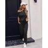 Ekouaer Womens Pajama Sets Cap Sleeve Sleepwear Tops and Long Pants Comfy Pjs 2 Piece Lounge Set with Pockets S-XXL(Black-1)