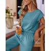 Ekouaer Womens Pajama Sets Cap Sleeve Sleepwear Tops and Long Pants Comfy Pjs 2 Piece Lounge Set with Pockets S-XXL(Blue Green)