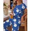 Ekouaer Womens Pajama Sets Cap Sleeve Sleepwear Tops and Long Pants Comfy Pjs 2 Piece Lounge Set with Pockets S-XXL(Blue Leopard Floral)