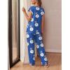 Ekouaer Womens Pajama Sets Cap Sleeve Sleepwear Tops and Long Pants Comfy Pjs 2 Piece Lounge Set with Pockets S-XXL(Blue Leopard Floral)