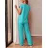 Ekouaer Womens Pajama Sets Cap Sleeve Sleepwear Tops and Long Pants Comfy Pjs 2 Piece Lounge Set with Pockets S-XXL(Ceramic Green)