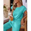 Ekouaer Womens Pajama Sets Cap Sleeve Sleepwear Tops and Long Pants Comfy Pjs 2 Piece Lounge Set with Pockets S-XXL(Ceramic Green)