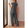 Ekouaer Womens Pajama Sets Cap Sleeve Sleepwear Tops and Long Pants Comfy Pjs 2 Piece Lounge Set with Pockets S-XXL(Dark Grey)