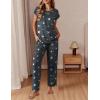 Ekouaer Womens Pajama Sets Cap Sleeve Sleepwear Tops and Long Pants Comfy Pjs 2 Piece Lounge Set with Pockets S-XXL(Dark Grey Stars)