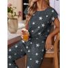 Ekouaer Womens Pajama Sets Cap Sleeve Sleepwear Tops and Long Pants Comfy Pjs 2 Piece Lounge Set with Pockets S-XXL(Dark Grey Stars)