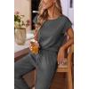 Ekouaer Womens Pajama Sets Cap Sleeve Sleepwear Tops and Long Pants Comfy Pjs 2 Piece Lounge Set with Pockets S-XXL(Deep Grey)