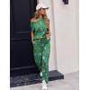 Ekouaer Womens Pajama Sets Cap Sleeve Sleepwear Tops and Long Pants Comfy Pjs 2 Piece Lounge Set with Pockets S-XXL(Green Christmas)