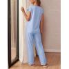 Ekouaer Womens Pajama Sets Cap Sleeve Sleepwear Tops and Long Pants Comfy Pjs 2 Piece Lounge Set with Pockets S-XXL(Light Blue)