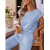 Ekouaer Womens Pajama Sets Cap Sleeve Sleepwear Tops and Long Pants Comfy Pjs 2 Piece Lounge Set with Pockets S-XXL(Light Blue)