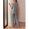 Ekouaer Womens Pajama Sets Cap Sleeve Sleepwear Tops and Long Pants Comfy Pjs 2 Piece Lounge Set with Pockets S-XXL(Light Grey)