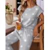 Ekouaer Womens Pajama Sets Cap Sleeve Sleepwear Tops and Long Pants Comfy Pjs 2 Piece Lounge Set with Pockets S-XXL(Light Grey Stars)