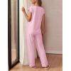 Ekouaer Womens Pajama Sets Cap Sleeve Sleepwear Tops and Long Pants Comfy Pjs 2 Piece Lounge Set with Pockets S-XXL(Light Pink)