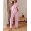 Ekouaer Womens Pajama Sets Cap Sleeve Sleepwear Tops and Long Pants Comfy Pjs 2 Piece Lounge Set with Pockets S-XXL(Light Pink)