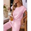 Ekouaer Womens Pajama Sets Cap Sleeve Sleepwear Tops and Long Pants Comfy Pjs 2 Piece Lounge Set with Pockets S-XXL(Light Pink)