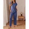 Ekouaer Womens Pajama Sets Cap Sleeve Sleepwear Tops and Long Pants Comfy Pjs 2 Piece Lounge Set with Pockets S-XXL(Navy Blue)