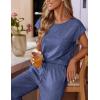 Ekouaer Womens Pajama Sets Cap Sleeve Sleepwear Tops and Long Pants Comfy Pjs 2 Piece Lounge Set with Pockets S-XXL(Navy Blue)