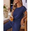 Ekouaer Womens Pajama Sets Cap Sleeve Sleepwear Tops and Long Pants Comfy Pjs 2 Piece Lounge Set with Pockets S-XXL(Navy Blue-1)