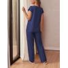 Ekouaer Womens Pajama Sets Cap Sleeve Sleepwear Tops and Long Pants Comfy Pjs 2 Piece Lounge Set with Pockets S-XXL(Navy Blue-1)