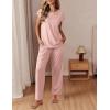 Ekouaer Womens Pajama Sets Cap Sleeve Sleepwear Tops and Long Pants Comfy Pjs 2 Piece Lounge Set with Pockets S-XXL(Pink Dots)