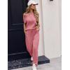 Ekouaer Womens Pajama Sets Cap Sleeve Sleepwear Tops and Long Pants Comfy Pjs 2 Piece Lounge Set with Pockets S-XXL(Purple Red)