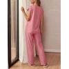Ekouaer Womens Pajama Sets Cap Sleeve Sleepwear Tops and Long Pants Comfy Pjs 2 Piece Lounge Set with Pockets S-XXL(Purple Red)