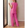 Ekouaer Womens Pajama Sets Cap Sleeve Sleepwear Tops and Long Pants Comfy Pjs 2 Piece Lounge Set with Pockets S-XXL(Rose Red)