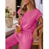 Ekouaer Womens Pajama Sets Cap Sleeve Sleepwear Tops and Long Pants Comfy Pjs 2 Piece Lounge Set with Pockets S-XXL(Rose Red)