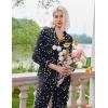 Ekouaer Women’s Pajama Sets Long Sleeve Sleepwear Comfy Button Down Nightwear Long Pants Pjs Lounge Set with Pockets S-XXL(Black Stars)