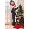 Ekouaer Women’s Pajama Sets Long Sleeve Sleepwear Comfy Button Down Nightwear Long Pants Pjs Lounge Set with Pockets S-XXL(Christmas Black)