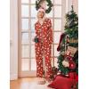 Ekouaer Women’s Pajama Sets Long Sleeve Sleepwear Comfy Button Down Nightwear Long Pants Pjs Lounge Set with Pockets S-XXL(Christmas Red)