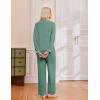 Ekouaer Women’s Pajama Sets Long Sleeve Sleepwear Comfy Button Down Nightwear Long Pants Pjs Lounge Set with Pockets S-XXL(Green)