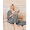 Ekouaer Women’s Pajama Sets Long Sleeve Sleepwear Comfy Button Down Nightwear Long Pants Pjs Lounge Set with Pockets S-XXL(Grey)