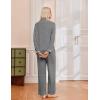 Ekouaer Women’s Pajama Sets Long Sleeve Sleepwear Comfy Button Down Nightwear Long Pants Pjs Lounge Set with Pockets S-XXL(Grey)