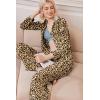 Ekouaer Women’s Pajama Sets Long Sleeve Sleepwear Comfy Button Down Nightwear Long Pants Pjs Lounge Set with Pockets S-XXL(Leopard Apricot Black)