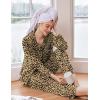 Ekouaer Women’s Pajama Sets Long Sleeve Sleepwear Comfy Button Down Nightwear Long Pants Pjs Lounge Set with Pockets S-XXL(Leopard Apricot Black)
