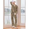 Ekouaer Women’s Pajama Sets Long Sleeve Sleepwear Comfy Button Down Nightwear Long Pants Pjs Lounge Set with Pockets S-XXL(Leopard Apricot Black)