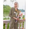 Ekouaer Women’s Pajama Sets Long Sleeve Sleepwear Comfy Button Down Nightwear Long Pants Pjs Lounge Set with Pockets S-XXL(Leopard Camel Black)