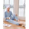 Ekouaer Women’s Pajama Sets Long Sleeve Sleepwear Comfy Button Down Nightwear Long Pants Pjs Lounge Set with Pockets S-XXL(Light Blue)