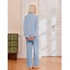 Ekouaer Women’s Pajama Sets Long Sleeve Sleepwear Comfy Button Down Nightwear Long Pants Pjs Lounge Set with Pockets S-XXL(Light Blue)
