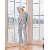 Ekouaer Women’s Pajama Sets Long Sleeve Sleepwear Comfy Button Down Nightwear Long Pants Pjs Lounge Set with Pockets S-XXL(Light Grey)