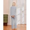 Ekouaer Women’s Pajama Sets Long Sleeve Sleepwear Comfy Button Down Nightwear Long Pants Pjs Lounge Set with Pockets S-XXL(Light Grey)