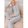 Ekouaer Women’s Pajama Sets Long Sleeve Sleepwear Comfy Button Down Nightwear Long Pants Pjs Lounge Set with Pockets S-XXL(Light Grey)
